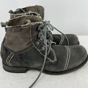 Bunker Boots Suede Lace Up Combat Boots Tara Size 8.5 Tibet Tin